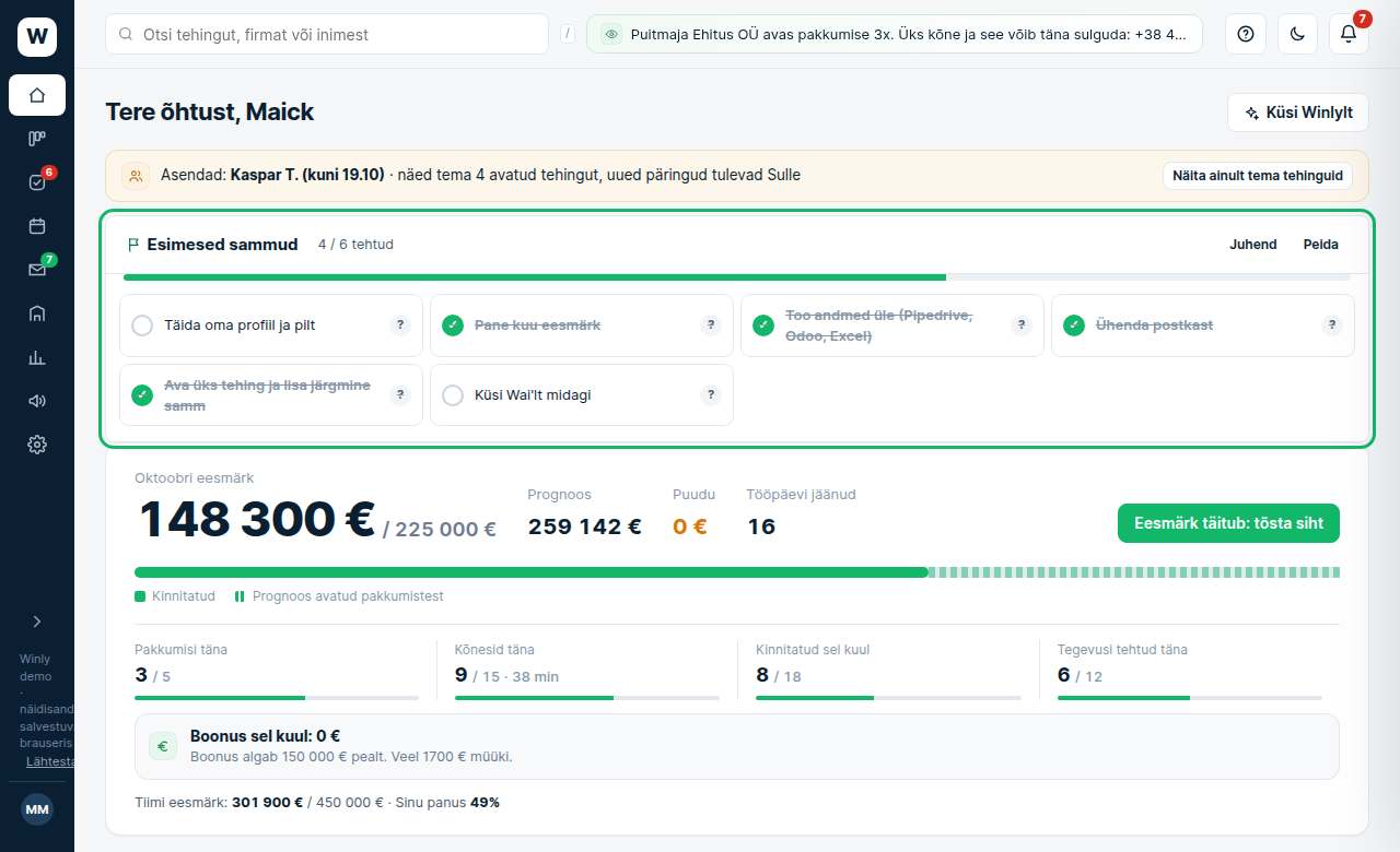 Esimesed 10 minutit: ekraanipilt Winlyst